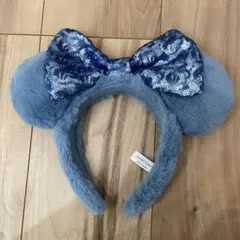 ミッキー耳カチューシャ 青 スパンコール
