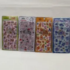 【正規品】プチドロップステッカー4枚セット スティッチ 101 ぷー バンビ