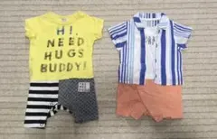 ロンパース 70 ブランシェス　ブリーズ　半袖　２点セット