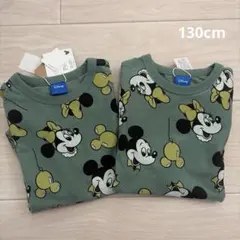 ミッキー　ミニー　半袖Tシャツ　130cm おそろい　双子コーデ　2点セットのサムネイル