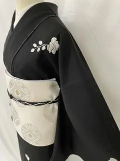 新品未使用 正絹夏訪問着 未仕立て夏名古屋帯 モノトーン市松文様 薄物 