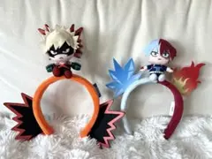 美品 USJ カチューシャ 爆豪勝己 轟焦凍 ヒロアカ 2個セット