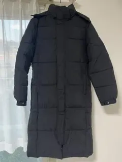 黒 フード付き ロングダウンコート