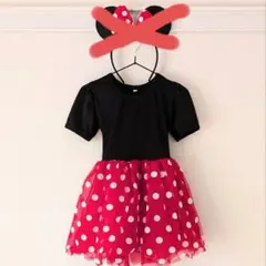 ミニーマウス風 水玉ドレス 　ワンピース