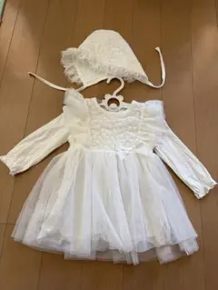 セレモニードレス ホワイト 70帽子付き