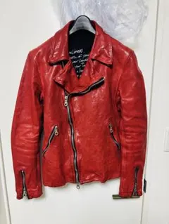 バックラッシュ ジャパンホースレザー ダブルライダースジャケット Mサイズ 赤 2025年最新】ISAMUKATAYAMA BACKLASH ダブルライダースの人気アイテム