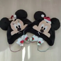 新品タグ付 クリスマス ミッキーミニー ファンキャップ セット 帽子 ディズニー