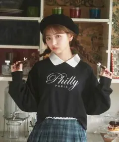 WEGO トレーナー スウェット PHILLY　襟付きロゴスウェット レディース