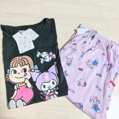 ぺこちゃん　クロミ　キティ　コラボ　半袖TシャツとルームパンツセットМサイズ
