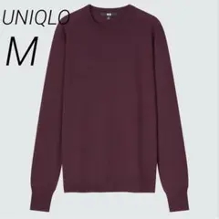 UNIQLO エクストラファインメリノクルーネックセーター/ワイン（ボルドー）M
