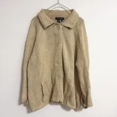 LAUREN RALPH LAUREN ベージュカーディガン XL 襟付き　古着