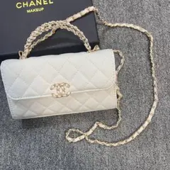 CHANEL ノベルティ ホワイトツイードバニティショルダーバッグ - メルカリ