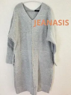 JEANASIS ロングニット Vネック ニットワンピース