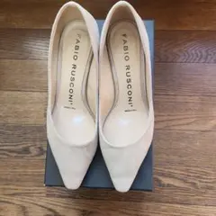 FABIO RUSCONI ベージュ スエード パンプス