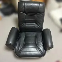 黒 合成皮革 オフィスチェア 肘掛け付き