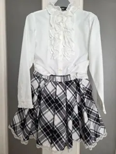 白ブラウスとスカートセット　フォーマル　130cm