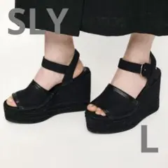 【SLY】厚底 エスパドリーユ サンダル ブラック Lサイズのサムネイル