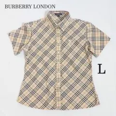 バーバリーロンドン　半袖シャツ　ノバチェック　Lサイズ　ホースロゴ