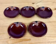 【美品】たち吉 柿型小皿 5枚セット 茶器 菓子皿 薬味皿 銘々皿 和食器のサムネイル
