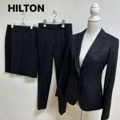 新品　洋服の青山 HILTON ヒルトン　3点スーツ パンツ ブラック系 M