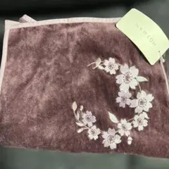 訳あり！【HOTMAN 】桜 花柄 刺繍エプロン パープル