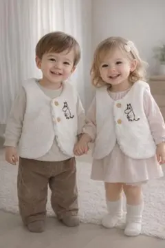 ムーミン ベビーベスト 50-70cm ホワイト