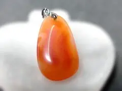 【最終割引特価】大きめカーネリアン　ペンダントトップ　18KGP　天然石