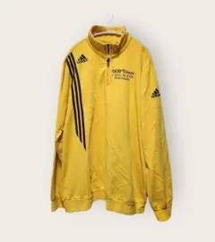 アディダス ハーフジップ ハイネック トレーナー 4XL イエロー 古着