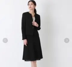 【美品】エポカ　EPOCA　ストレッチクロス　セットアップ　スーツ　ブラック