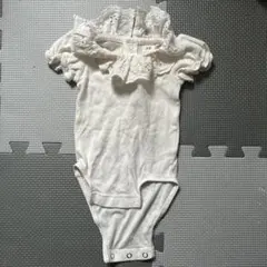 H&M フリル付きホワイトロンパース 4〜6ヶ月