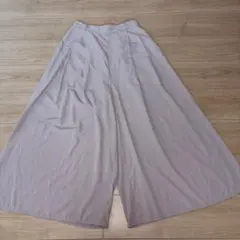 ジーユー　GU ガウチョパンツ　ピンクベージュ系　XLサイズ　ウエストゴム入り