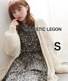 【美品】MAJESTIC LEGON 襟付フラワープリーツワンピ Ｓ