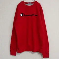 Champion 赤 スウェット トレーナー 裏起毛【M】古着 即購入◎