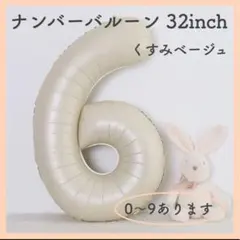 6 ナンバーバルーン くすみベージュ 数字 風船 お誕生日 記念日 飾付け 祝い