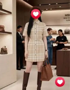BURBERRY チェック柄 シャツワンピース ベルト付のサムネイル