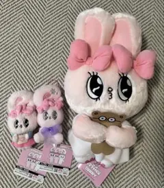 エスターバニー スノーリボンマスコット おかいものマスコット　ピンク　ぬいぐるみ
