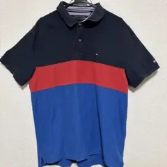 TOMMY HILFIGER ポロシャツ XL ネイビー/レッド/ブルー