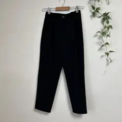 GRL グレイル S 黒 タックテーパードパンツ ハイウエスト