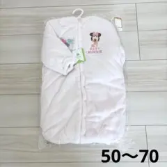 ディズニー ベビーミニー 防寒おくるみ ピンク ふわもこ素材 50～70