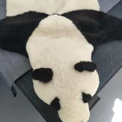 1mぐらい　北京　パンダの敷物　中国　昭和　中古　パンダ　ラグ　姿　敷物