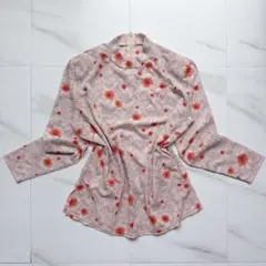 ヴィンテージ レトロ シアートップス 総レース 透け感 花柄 バックジップ