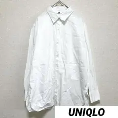 ユニクロ XL 白 長袖シャツ 白シャツ コットン100