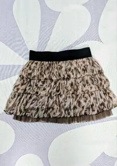 【美品】SCOT CLUB レオパード柄シフォンミニスカートフリーサイズのサムネイル