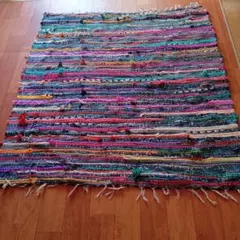 カラフル　インド綿　ラグ　綿100% 128☓120
