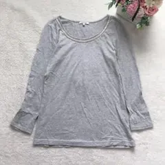 グローバルワーク 長袖カットソー 定番 Tシャツ ロンT シンプル 無地 グレーのサムネイル