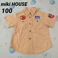 ミキハウス シャツ 半袖 ワッペン 100