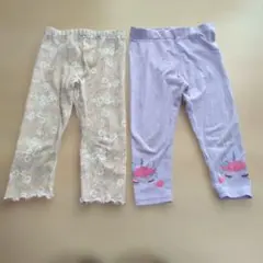 花柄とユニコーンレギンスパンツ　2点セット　90センチ