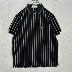 【adabar】アダバット（2）カノコポロシャツ＊ストライプ＊胸ロゴ＊コットン＊
