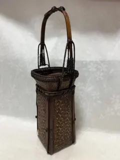 骨董品◆竹籠◆華道道具　唐物篭花入 Yahoo!オークション -「唐物 籠」の落札相場・落札価格