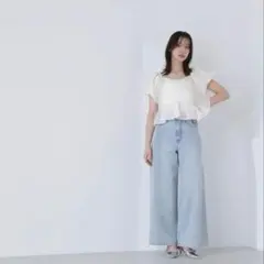 NATURAL BEAUTY BASIC ワイドデニムパンツ XS